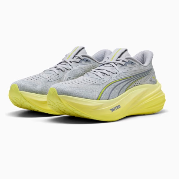 PUMA プーマ マグマックス ニトロ 2 ランニングシューズ 312125-04(Vibrant Silver/Lux Lime) 2025年モデル!!|スポーツファーム 店