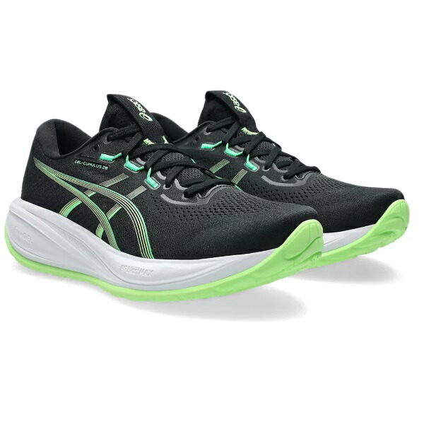 asics アシックス GEL-CUMULUS 28 メンズランニングシューズ 1011C143-001(Black/Illuminate Green) ２０２６年モデル！！