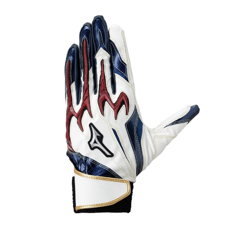 【メール便対応】MIZUNO ミズノ シリコンパワーアークDI レプリカ 勝色コレクション【両手用】 バッティンググローブ 1EJEA57401(ホワイト×レッド×ネイビー) ２０２６年春夏モデル！！