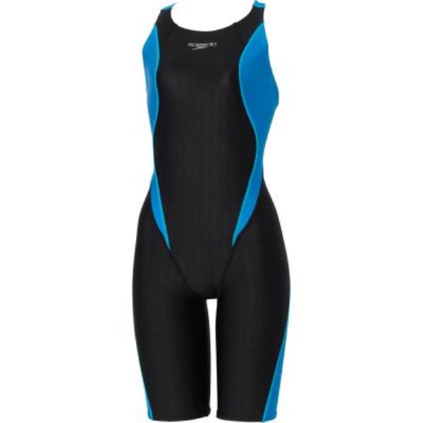 スピード speedo フレックスシグマニューセミオープンバックニースキン２（レディース） レディース競泳水着 SCW12602F-KB(ブラック×ブルー) WORLD AQUATICS承認モデル！返品交換不可