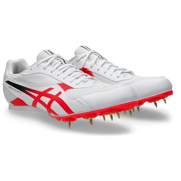 asics アシックス EFFORT 14 陸上スパイク【100m～1500m/ハードル/走幅跳/三段跳/棒高跳】 1093A264-100(White/Flash Red) ２０２６年モデル！！