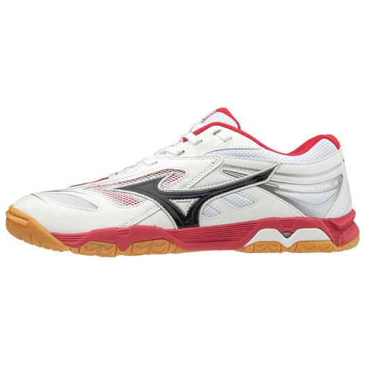 ミズノmizuno ウエーブメダル 6 ユニセックス 卓球 シューズ メンズ 81GA191509 ホワイト×ブラック×レッド 19AW
