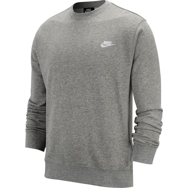 ナイキ NIKE クラブ フレンチテリー クルー NIKE ナイキ スウェットシャツ BV2667-063 ダークグレーヘザー/(ホワイト)