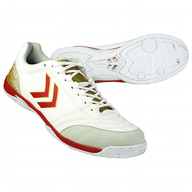 【ポイント10倍】アピカーレ 5 ELITE PG　ホワイト×レッド　【hummel|ヒュンメル】フットサルシューズhas5131-1020