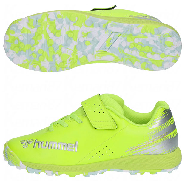 【4/4 20時からポイント5倍】ジュニア プリアモーレ 6 α V TF Jr. SUPERWIDE　ライトイエロー×シルバー　【hummel|ヒュンメル】サッカージュニアトレーニングシューズhjs2136-3295