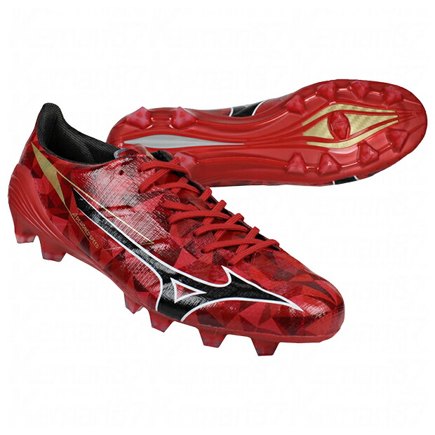 【6/10まで尖んがり10倍】ミズノアルファ 2 ELITE ルビー赤いこと×黒いこと 【MIZUNO|ミズノ】蹴球スパイクp1ga256260