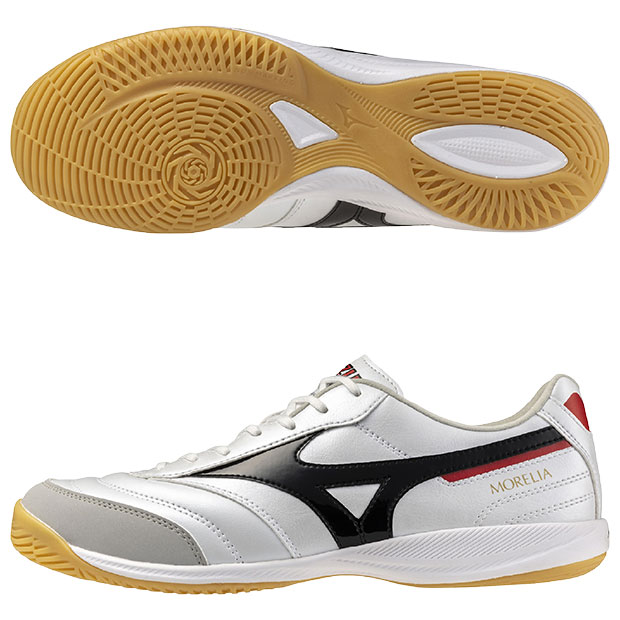【6/10まで尖んがり10倍】モレリア SALA PRO IN スーパーホワイトパール×黒いこと 【MIZUNO|ミズノ】フットサルシューズq1ga251309