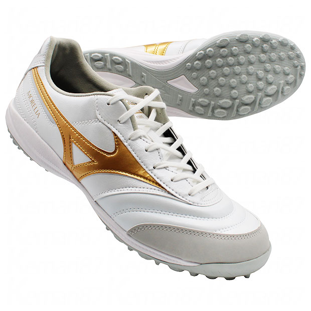 【7/26AM1時59分までポイント10倍】モレリア SALA PRO TF　スーパーホワイトパール&times;ゴールド　【MIZUNO|ミズノ】サッカーフットサルトレーニングシューズq1gb261350｜Kemarifast店