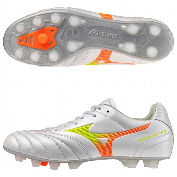 モナルシーダ NEO 3 WIDE ELITE スーパーホワイトパール×黄色 【MIZUNO|ミズノ】蹴球スパイクp1ga262154