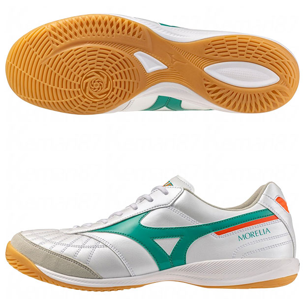 モレリア SALA JAPAN IN スーパーホワイトパール×緑であること 【MIZUNO|ミズノ】フットサルシューズq1ga260235