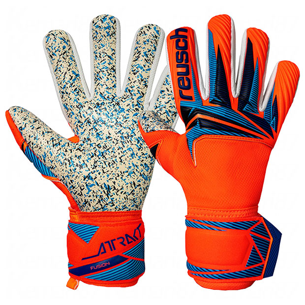 【7/26AM1時59分までポイント10倍】アトラクト フュージョン NC ショッキングオレンジ×ブルー 【reusch|ロイッシュ】サッカーフットサルゴールキーパーグローブ5670005-2290|Kemarifast店