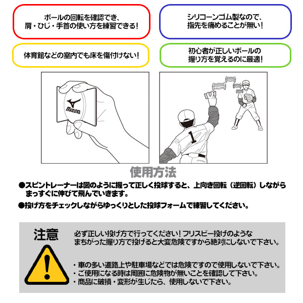 楽天市場 投げ方の基礎を覚えるトレーニング用品 ミズノ 野球 トレーニング用品 スピントレーナー 28bt 野球用品スポーツショップムサシ