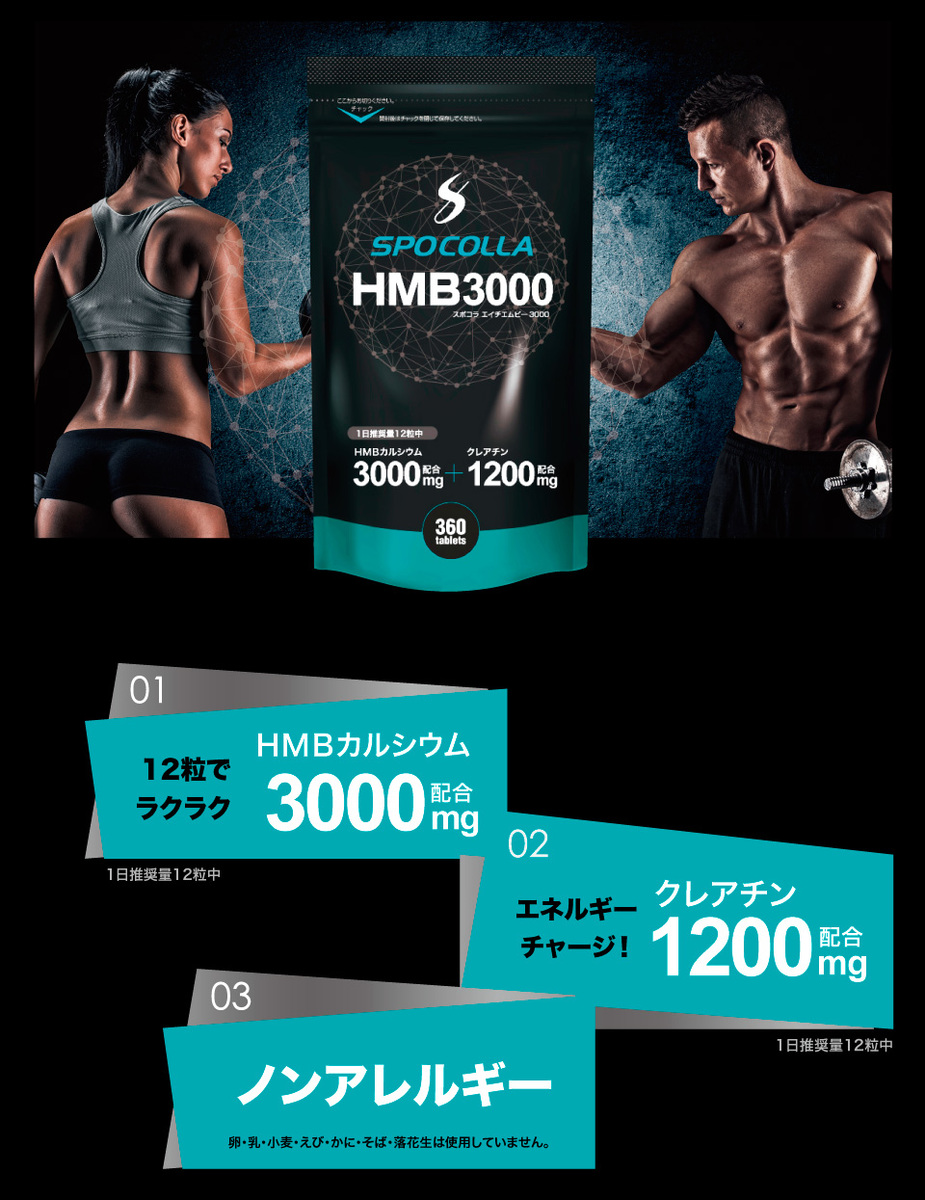 送料無料 Hmb3000 スポーツサプリメント スポコラ Hmbca 360真珠状 スポーツせんしゅに衆望の貴 腕力構成物 アミノ酸 エイチエムビー クレアチン タブレット Geo2 Co Uk