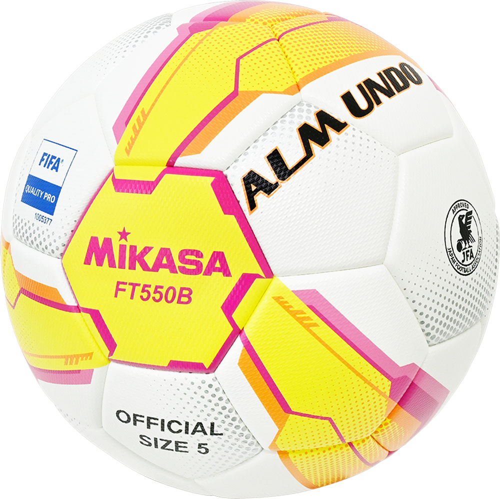 激安の ミカサ MIKASAサッカーサッカー 5号貼り 検定球 イエロー ピンク 大学マークなし