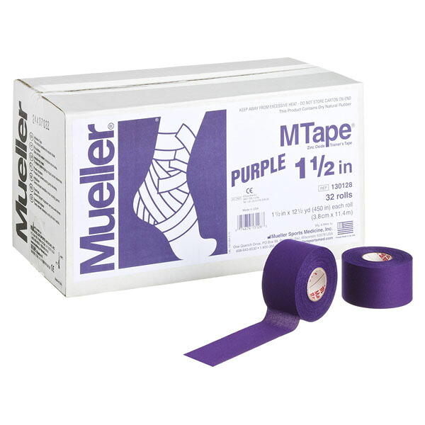 【19日20時からエントリーでP10倍&最大7500円オフCP】 ミューラー MUELLER Mテープ チームカラー 38mm パープル テーピング 非伸縮 コットンテープ 多彩な用途に使用可能 スポーツケア ケア用品 130826|スポーツアオモリ
