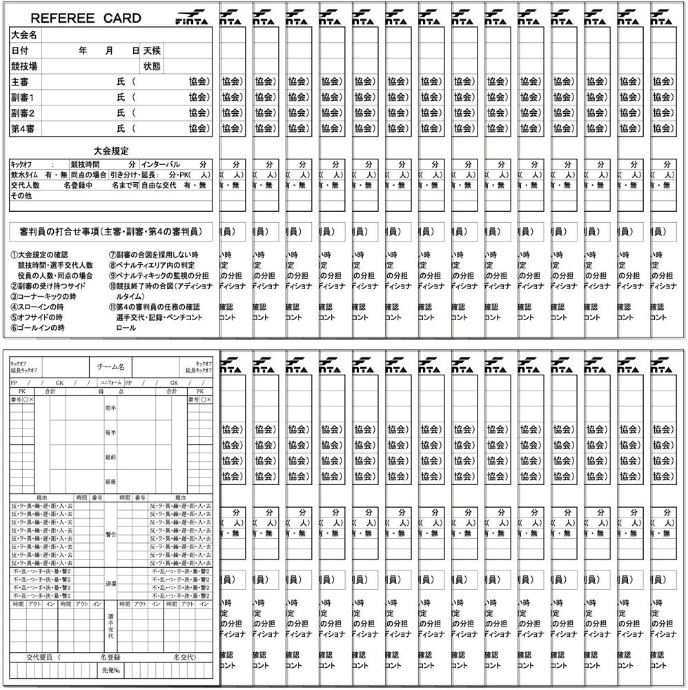 66％以上節約 FINTA フィンタサッカーレフェリー記録用紙 30枚入り FT5988 www.genfrei-ulm.de