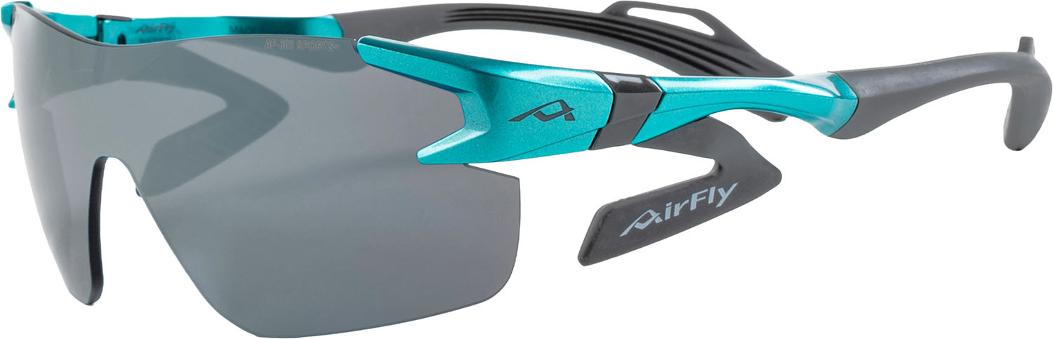 【ポイントアップ中！】 エアフライ Airfly エアフライ Airfly 鼻パッドがないスポーツサングラス AF-302 C-32SP エメラルドグリーン UVカット率99以上 熱中症対策 ランニング AF302C32SP