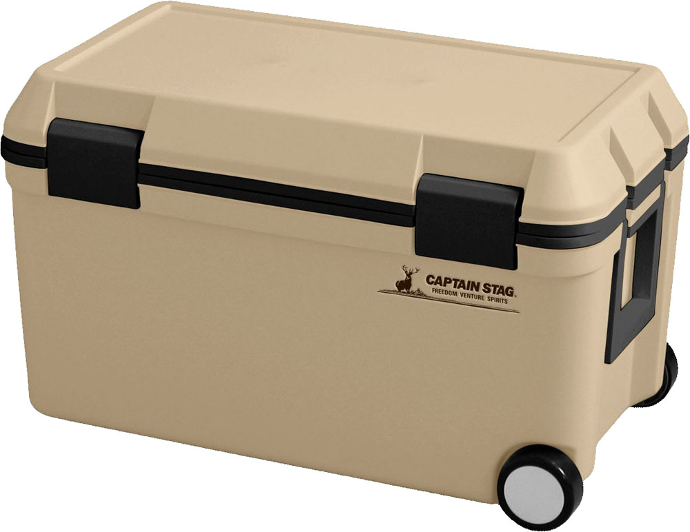 【ポイントアップ中！】 キャプテンスタッグ CAPTAIN STAG アウトドア シャルマン クーラーボックス45 ベージュ 45L 耐熱80度 耐冷-10度 保冷効力13度以下 肩掛けベルト付 持ち運び 釣り 熱中症対策 キャンプ BBQ UE0090