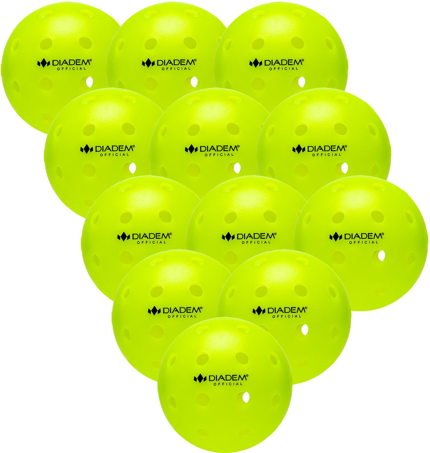 【ポイントアップ中！】 ダイアデム DIADEM ダイアデム DIADEM オフィシャル ピックルボール ボール THE OFFICIAL PICKLEBALL BALL 12個入 黄 USAPA認定 屋外用 TPB003