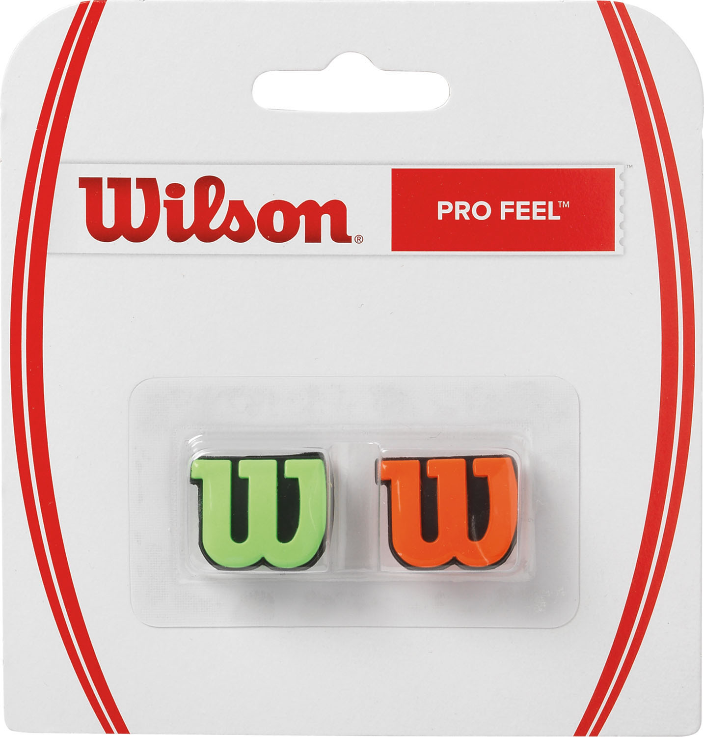 【ポイントアップ中！】 ウイルソン Wilson テニス プロ・フィール ダンプナー 2個入り グリーン オレンジ PRO FEEL テニスラケット用振動止め 衝撃吸収 振動吸収 ラケットアクセサリー 部活 練習 試合 WRZ538700