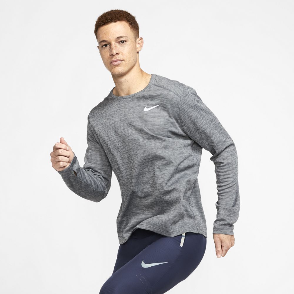 楽天市場 Nike ナイキ ナイキ ペーサー クルー トップ ランニング ウェア 長袖tシャツ メンズ メンズ アイアングレー グレーフォグ リフレクトシルバー Bv4754 068 スポーツオーソリティ 楽天市場店