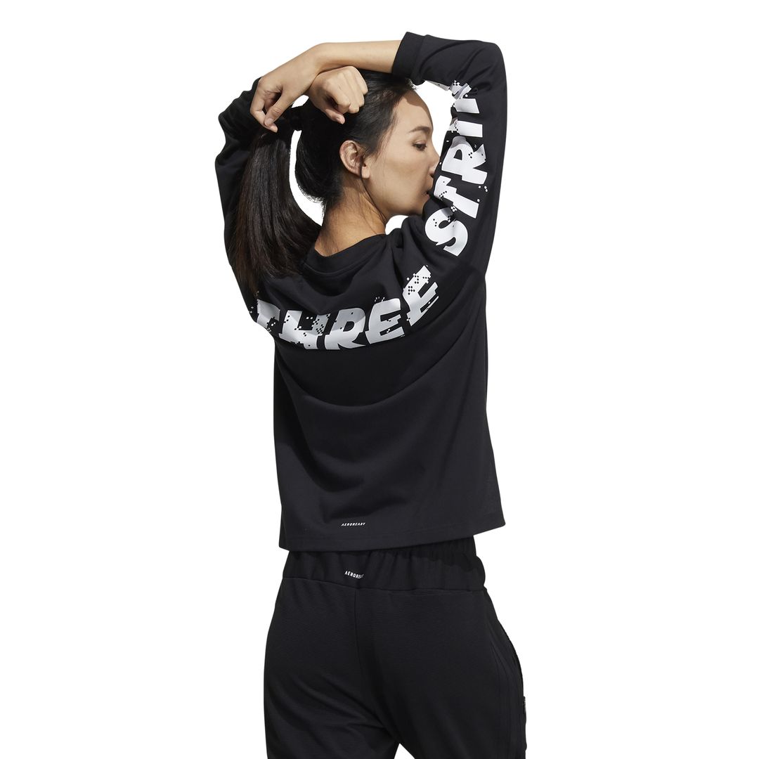 楽天市場 Adidas アディダス ワード 長袖tシャツ Word Long Sleeve Tee レディーススポーツウェア 長袖tシャツ レディース ブラック Jko06 Gm8768 スポーツオーソリティ 楽天市場店