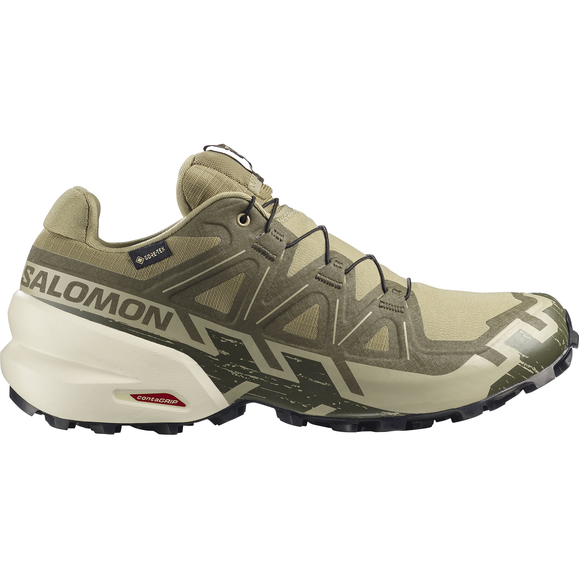 **【尖んがり10倍客体】【Salomon/サロモン】 【L47985500】 【SPEEDCROSS 6 GTX Aloe/Aspargus Green/Grape Leaf】   トレイル フットウェア 成人男性用トレイルランニングシューズ