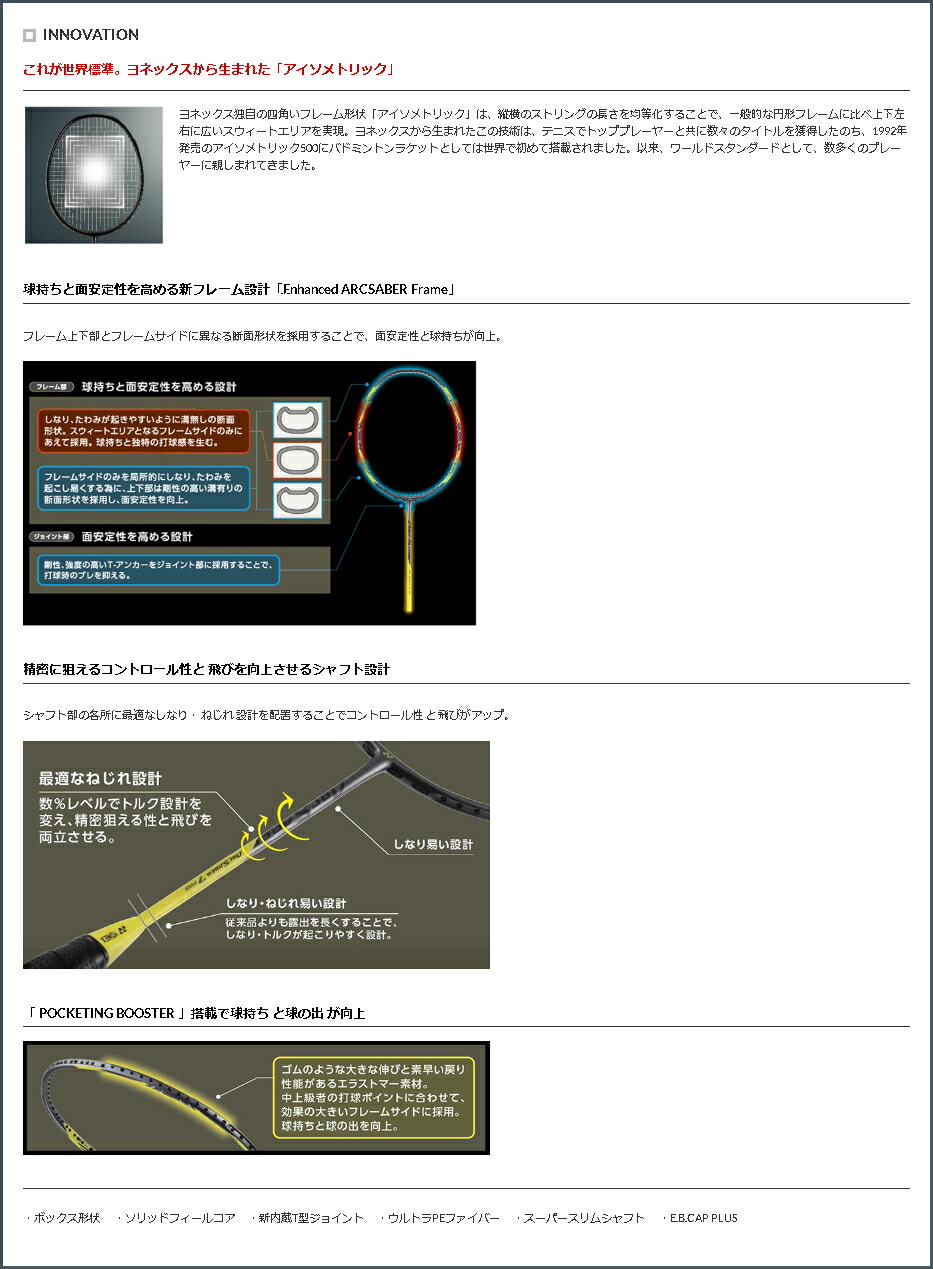 正規代理店 バドミントン ラケット ヨネックス YONEX アークセイバー7プロ ARC7-P バトミントン ガット 張り上げ代無料  badminton racket fucoa.cl