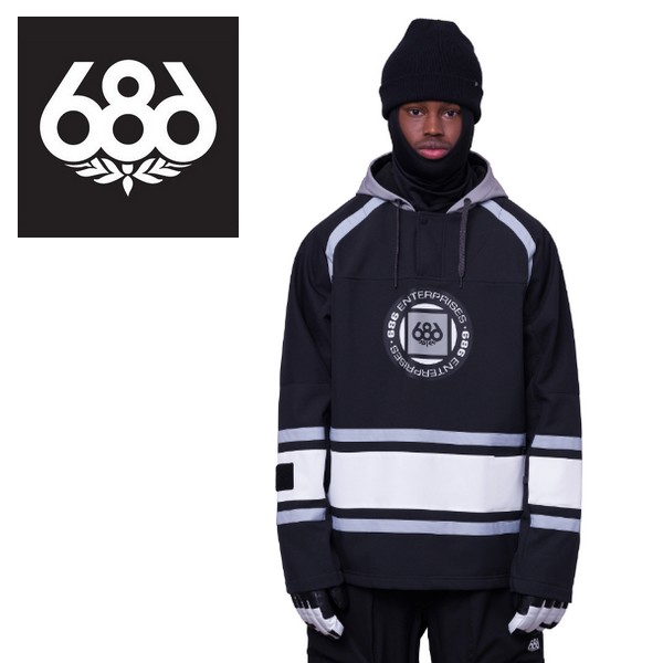 686 スノーボードウェア WATERPROOF SLAPSHOT HOODY Black Colorblock 23/24 シックスエイトシックス ロクハチロク ジャケット 17,749円