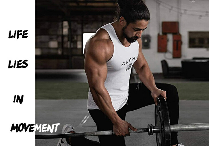 楽天市場 送料無料 タンクトップ メンズ ノースリーブ 筋トレ トレーニングウェアb6 Morgen Sky 楽天市場店