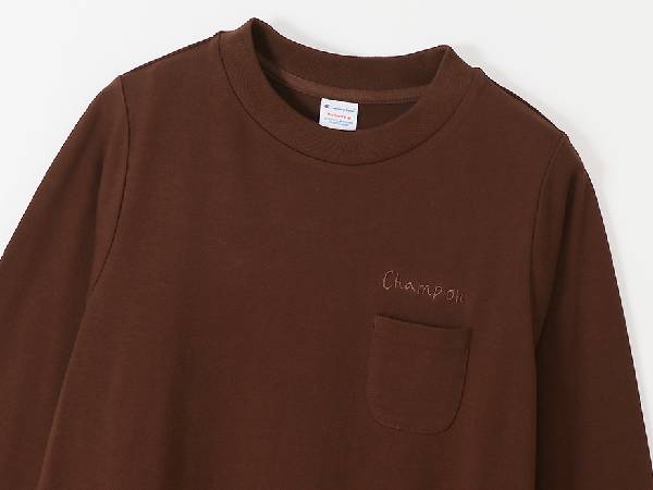 チャンピオン Champion Onepiece Dress ワンピース レディース 秋 冬 コットン ブラウン 茶色 カジュアル 長袖 ワンピース ドレス Cw U412 870 Liceochiloe Cl