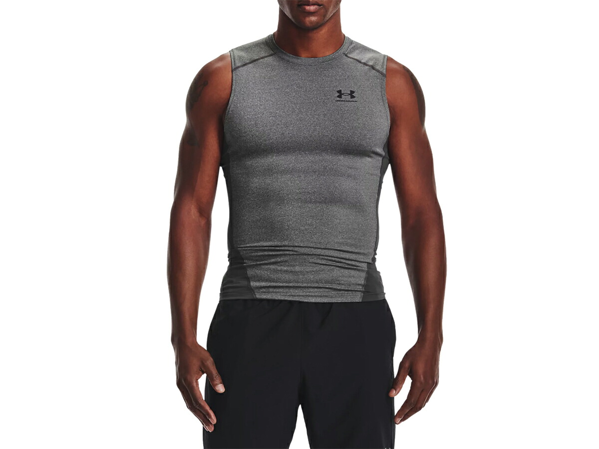 【楽天市場】アンダーアーマー UNDER ARMOUR ヒートギアアーマー コンプレッション スリーブレス シャツ メンズ グレー 灰色 ...