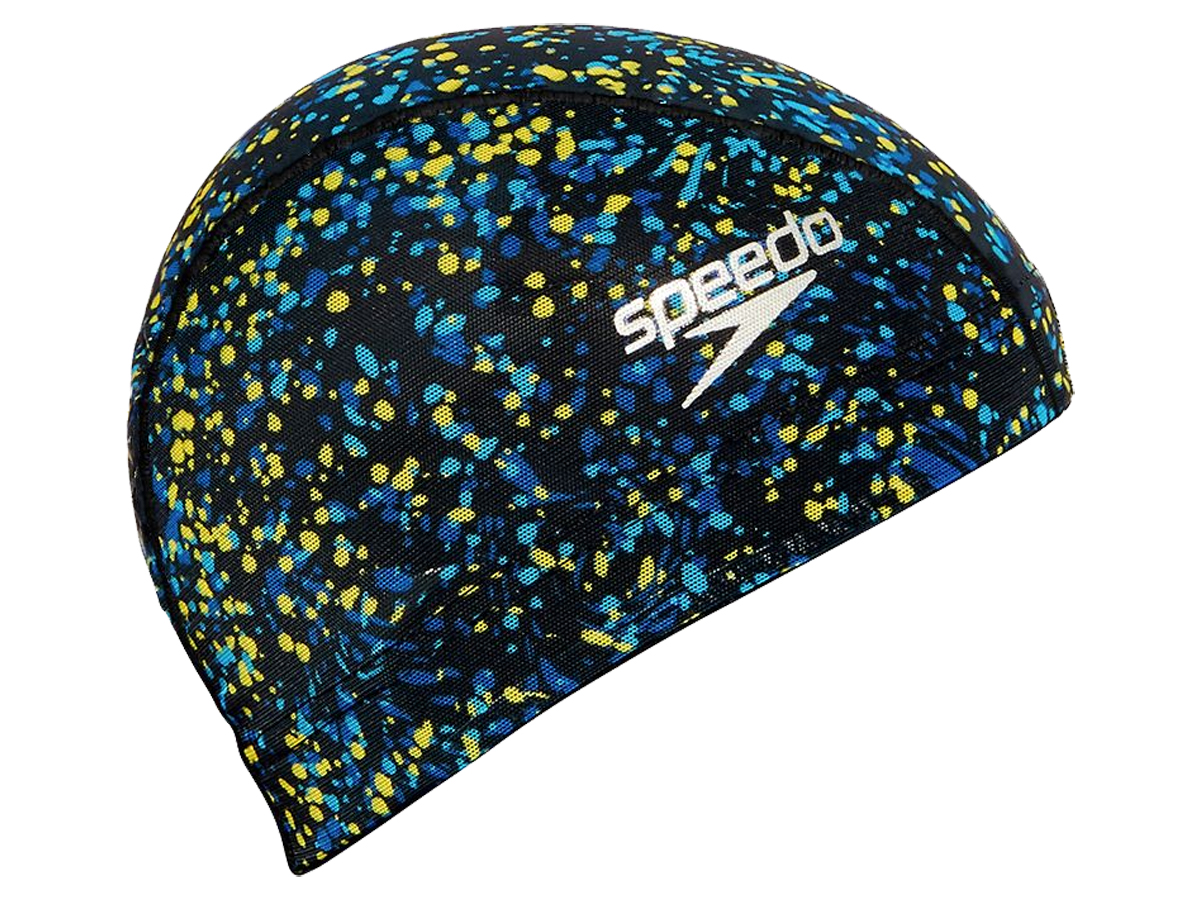 スピード speedo Sea Dots Mesh Cap シードッツメッシュキャップ ユニセックス ブルー 青 イエロー 黄色 水泳 スイム キャップ 帽子 SE12356-BL画像