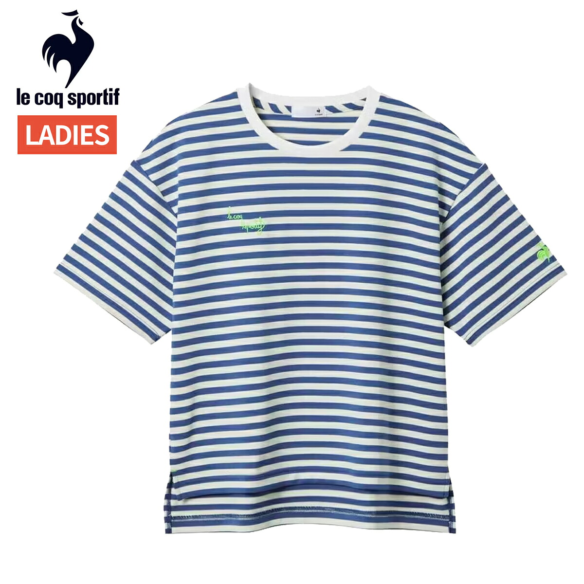 ルコック le coq sportif ヘランカ 半袖Tシャツ(水陸両用) レディース 春 夏 ブルー 青 ホワイト 白 スポーツ フィットネス 半袖 Tシャツ LT5FHT03L-BLWH