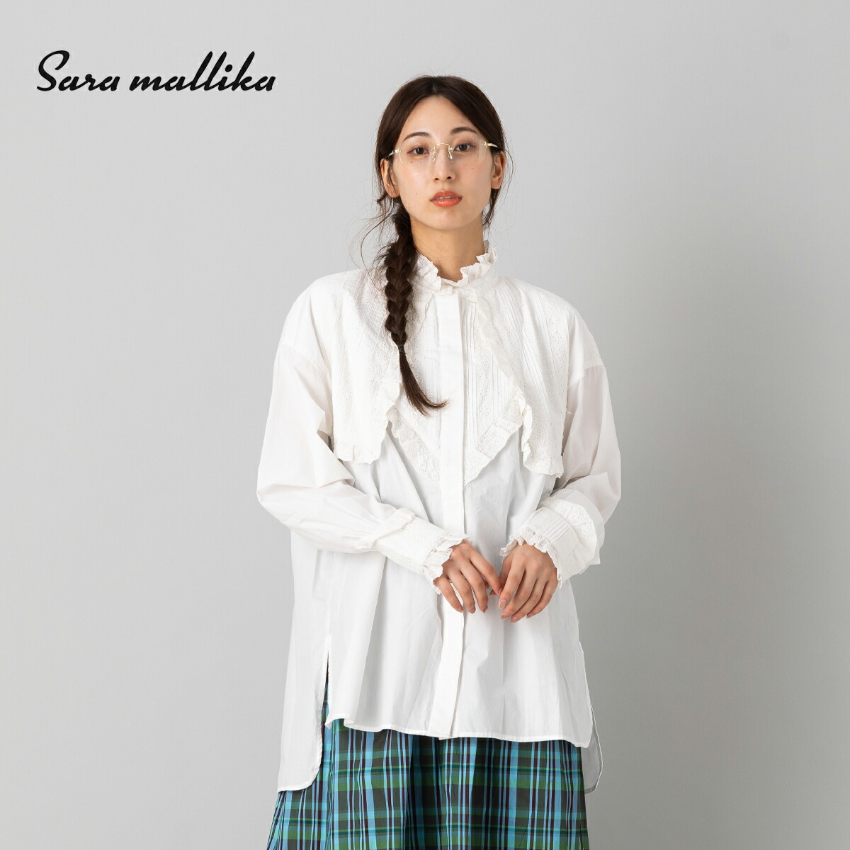 楽天市場】サラマリカ Sara mallika COTTON PINTUCK LACE BLOUSE