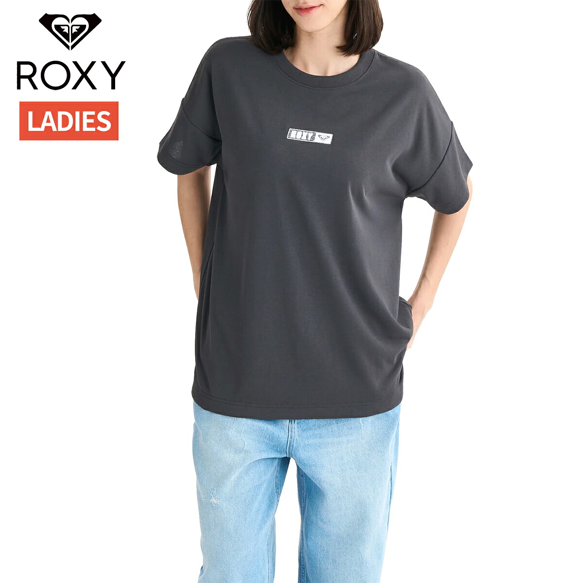 【楽天市場】ロキシー ROXY SQUARE LOGO S/S TEE スクエア ロゴ 半袖Tシャツ レディース 吸水速乾 春 夏 ブラック ...