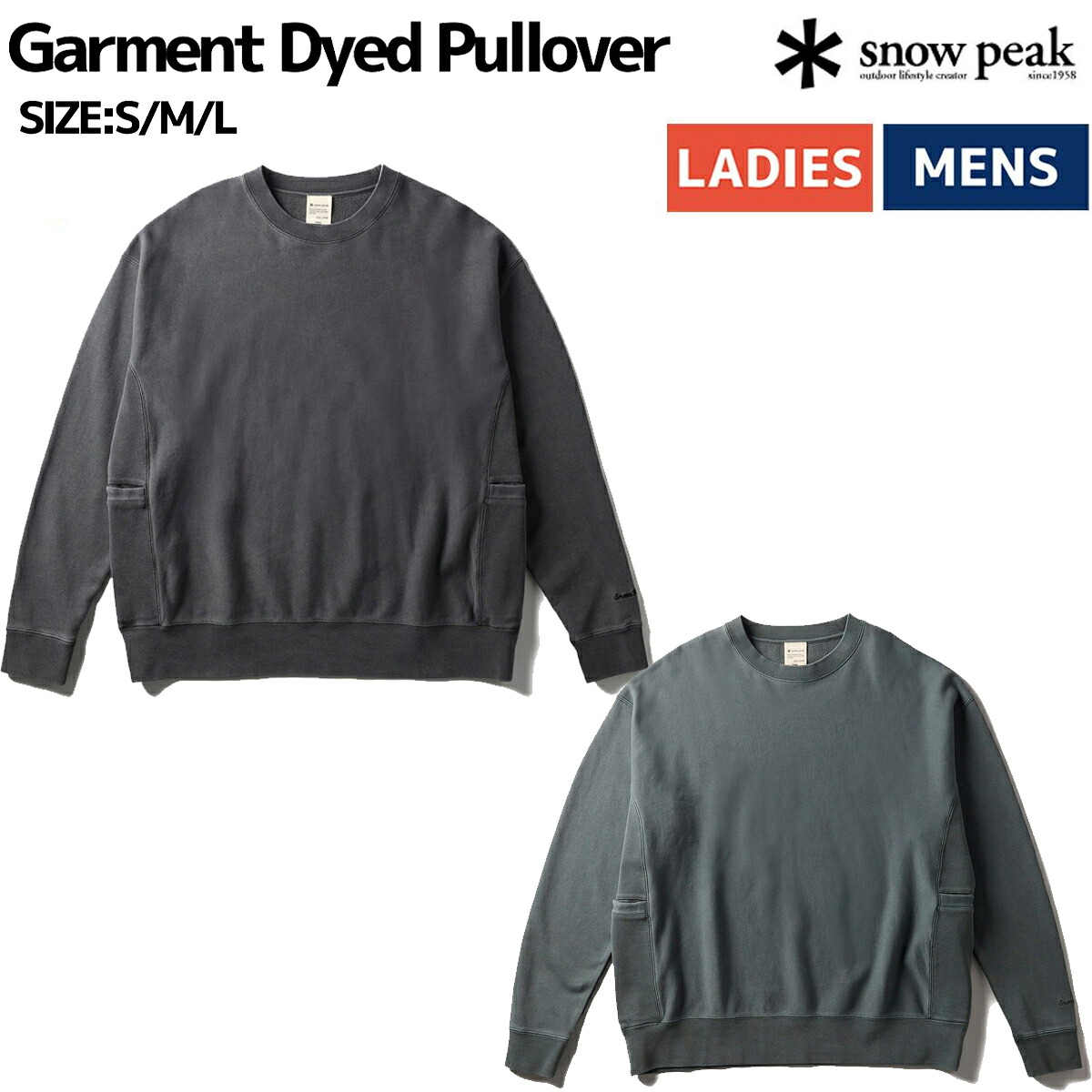 スノーピーク snowpeak Garment Dyed Pullover ガーメントダイプルオーバー メンズ レディース ユニセックス カジュアル アウトドア 重ね着 長袖 キャンプ タウンユース クルーネック プルオーバー SW-25AU0120