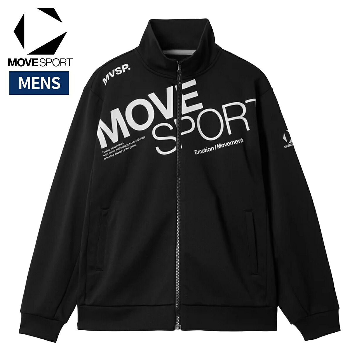 ムーブスポーツ MOVESPORT ACTIVE SUITS アクティブ スーツ 鹿の子ジャージ ジャケット 石川祐希選手着用 メンズ ブラック 黒 スポーツ トレーニング フルジップ ジャケット ST5FJG10M-BK00