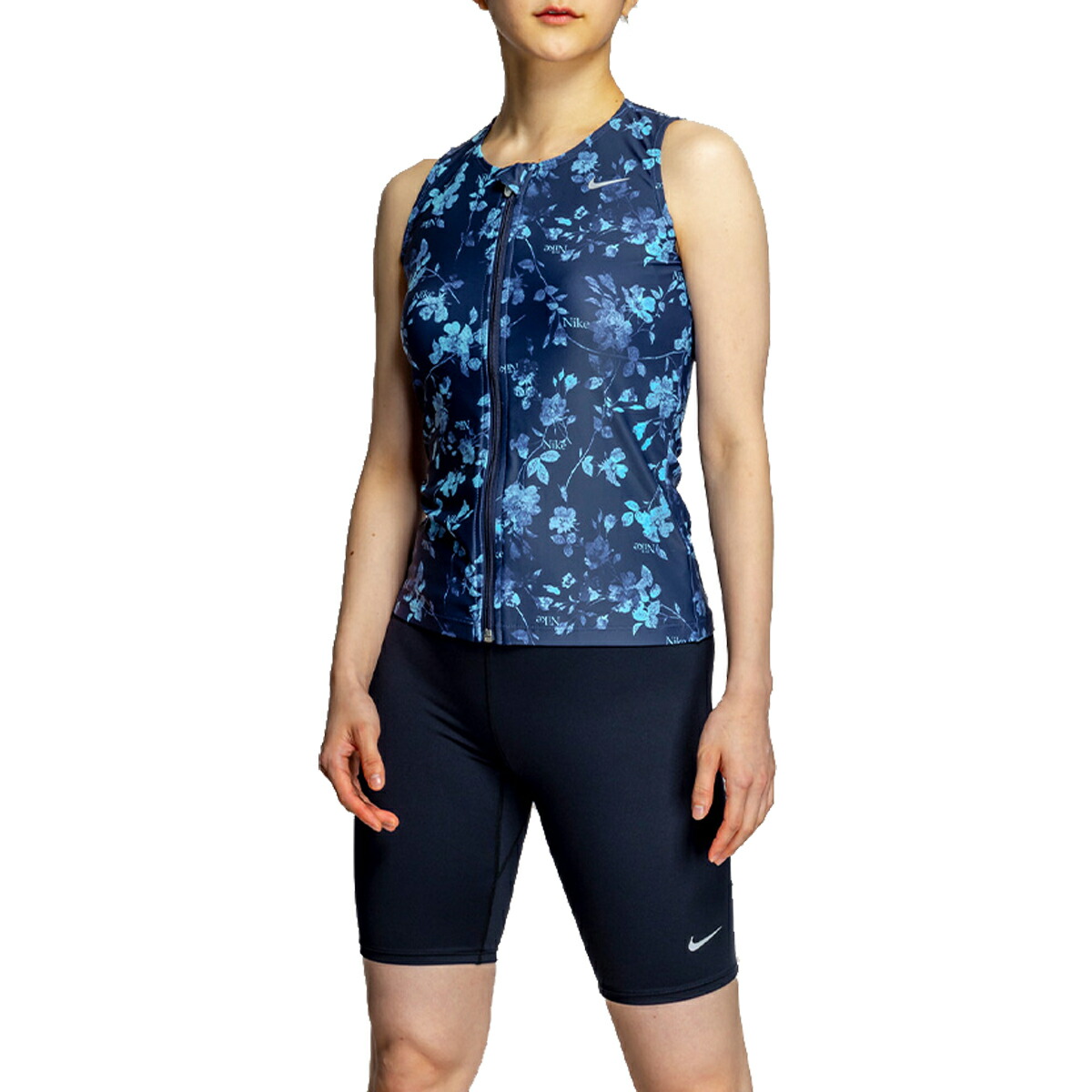 L 新品 NIKE フィットネス水着 2in1 セパレート ボタン付 ブルー ナイキ（NIKE）（レディース）フィットネス水着 レディース 水泳