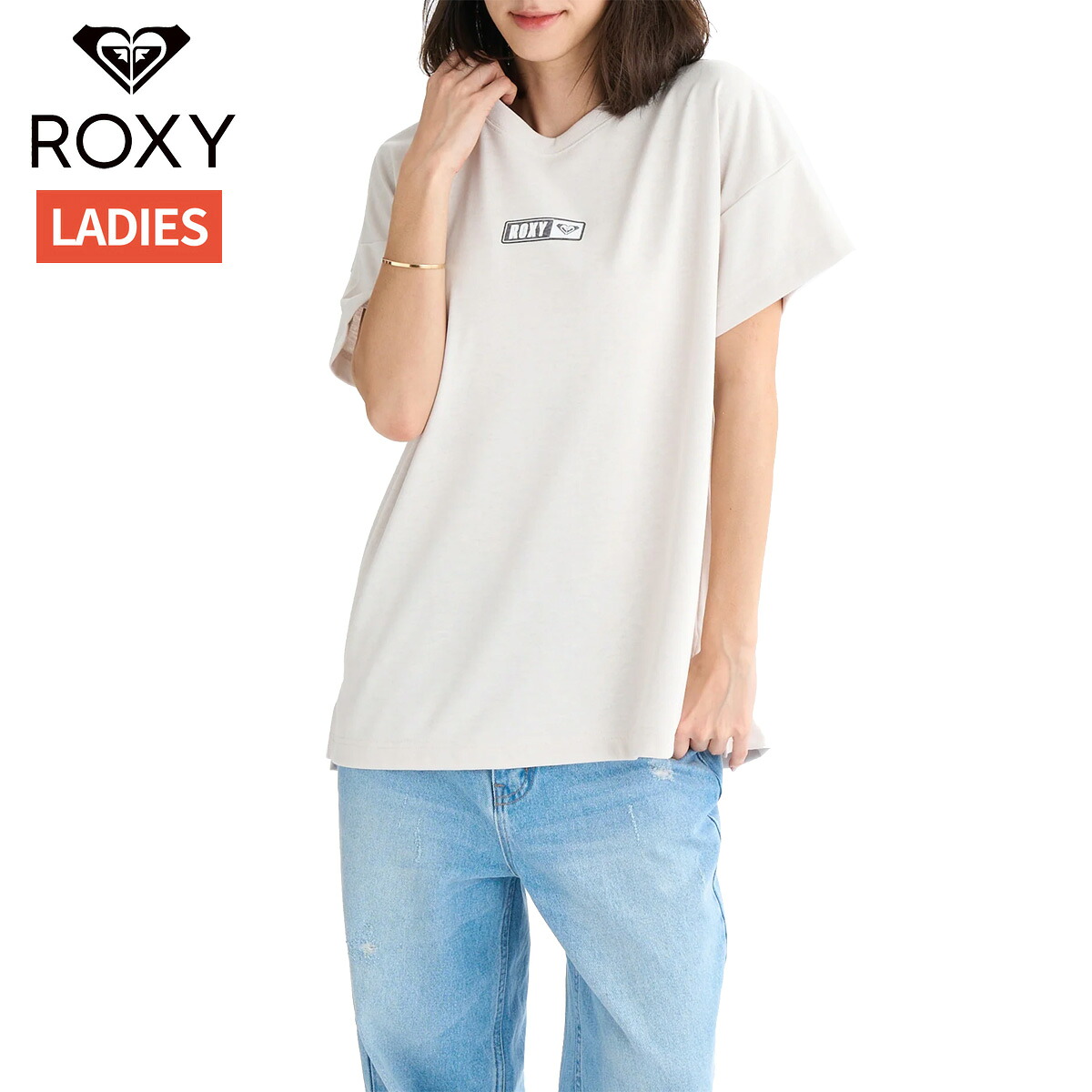 【楽天市場】ロキシー ROXY SQUARE LOGO S/S TEE スクエア ロゴ 半袖Tシャツ レディース 吸水速乾 春 夏 ホワイト ...