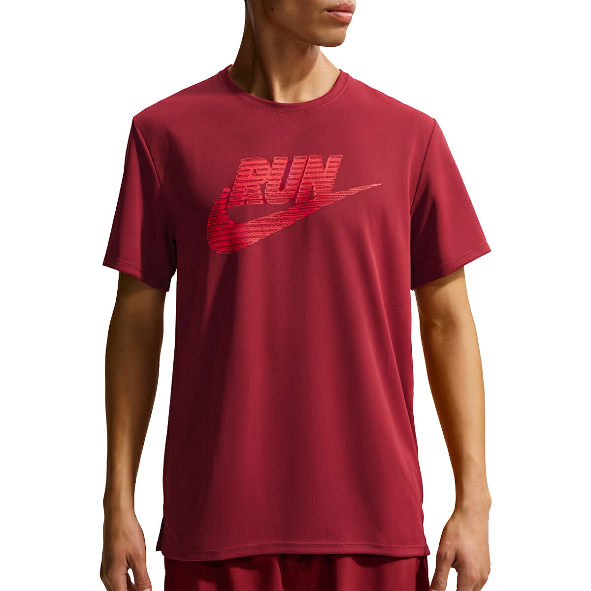 ナイキ NIKE Dri-FIT UV マイラー プロテクション ショートスリーブ ランニングトップ メンズ 春 夏 レッド 赤 スポーツ トレーニング 半袖 Tシャツ IF9476-641
