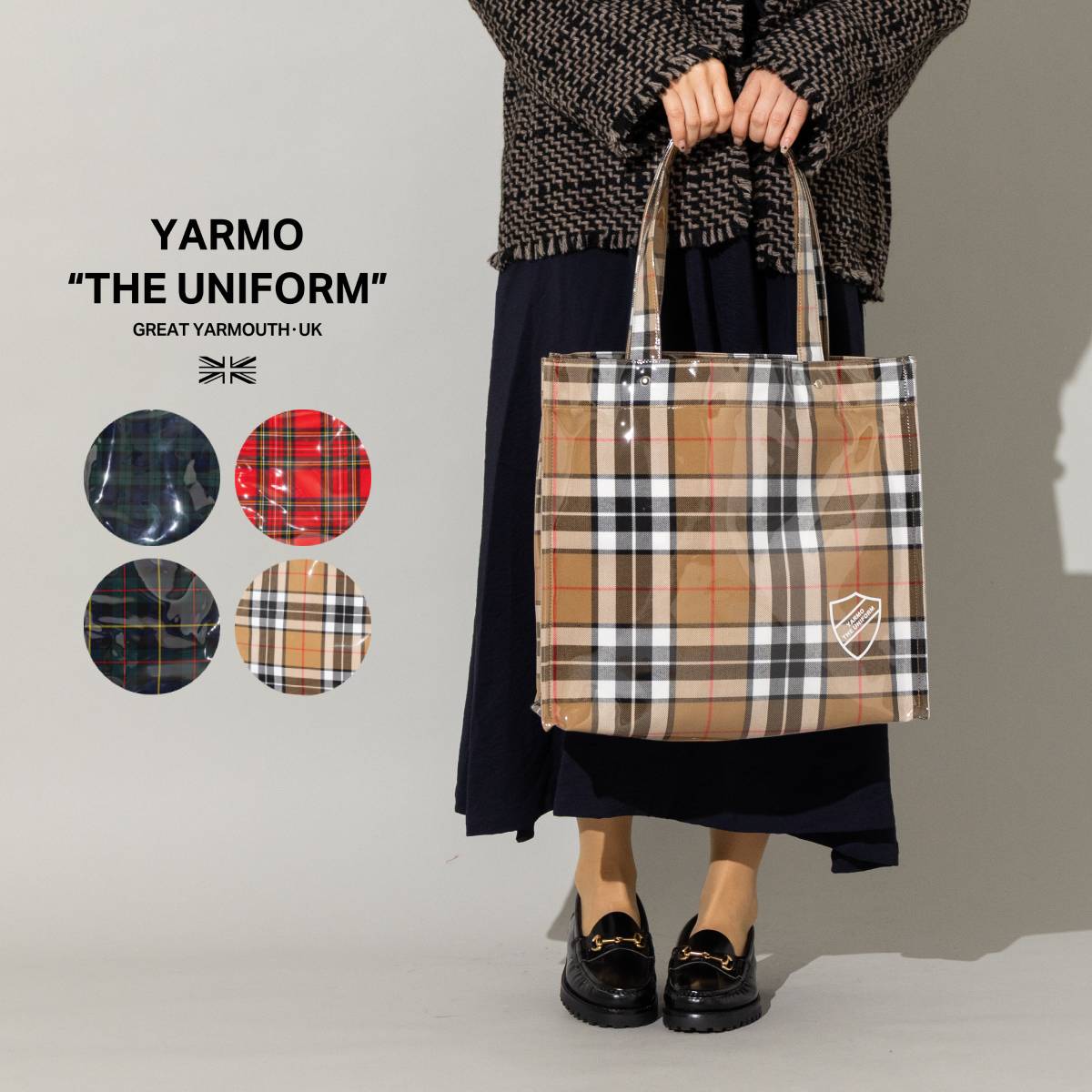 ヤーモザユニフォーム YARMO THE UNIFORM 2025AW Marton Mills Tartan Tote タータントート カジュアル バッグ トートバッグ タータンチェック ショッピングバッグ 買い物 通学 YTU-25AW MM|スポーツマリオ
