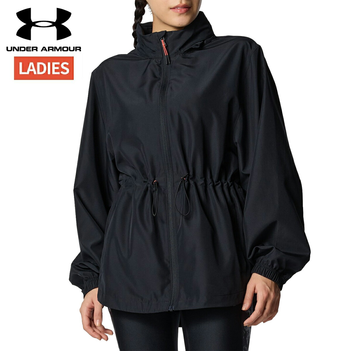 アンダーアーマー UNDER ARMOUR UAウーブン フルジップ フーディー レディース ブラック 黒 スポーツ フィットネス パーカー ジャケット 6014285-001｜スポーツマリオ