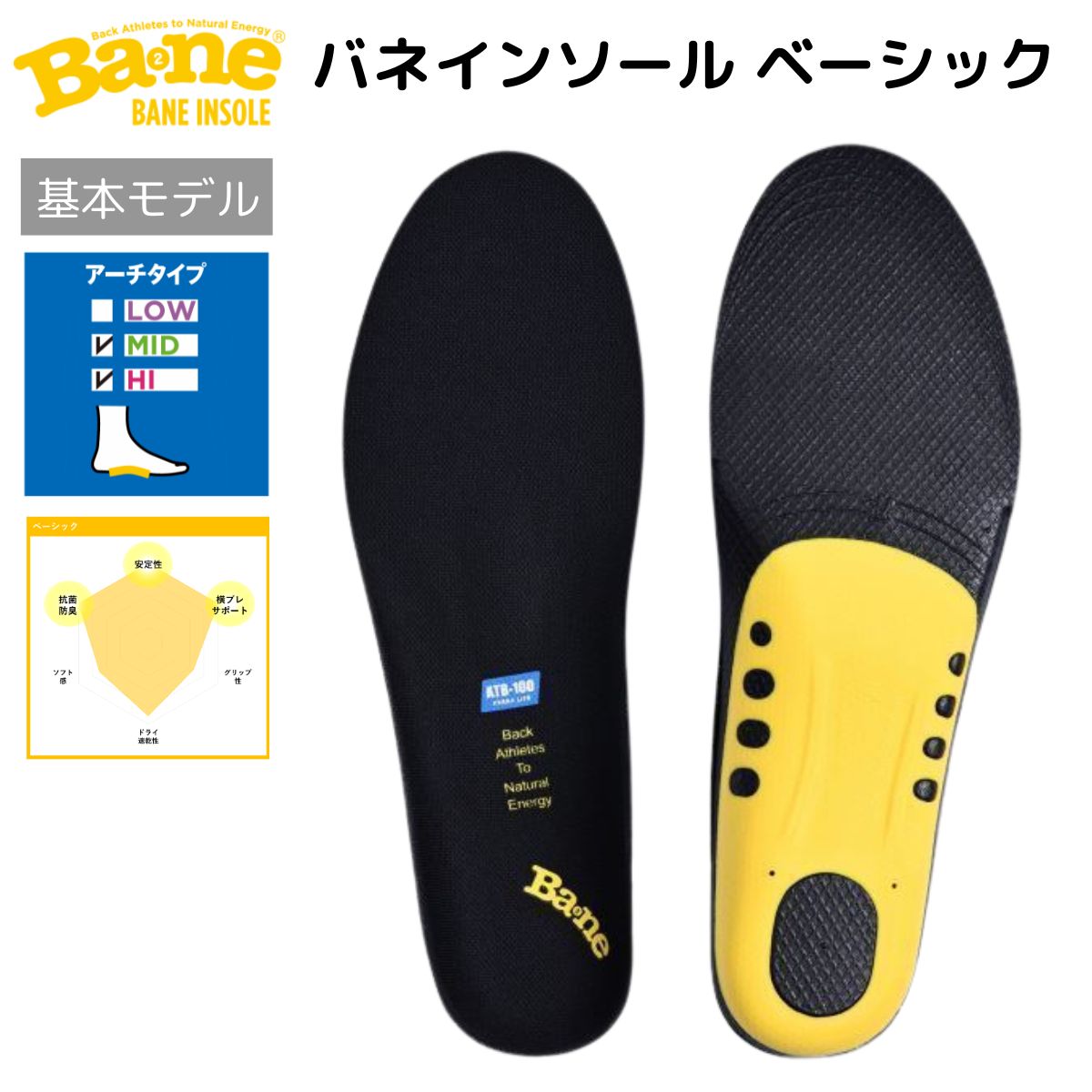 バネ Ba2ne BaNe バネインソール ベーシック インソール 安定 防臭 抗菌 スポーツ ランニング ウォーキング フィットネス 普段使い ビジネス 立ち仕事 BN000101 BN000102 BN000103 BN000104 BN000105