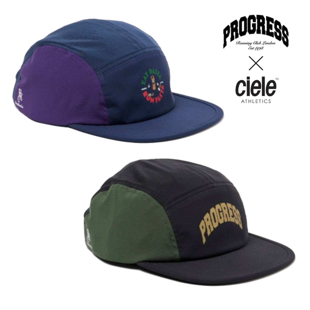 プログレスランニングクラブ PROGRESS RUNNING CLUB &times;ciele ATHLETICS コラボ CBLキャップ 2026ss tech line カジュアル 帽子 シエール スポーツ ランニング ランナー 帽子 UVケア 吸水速乾 U-2-CA-0329｜スポーツマリオ