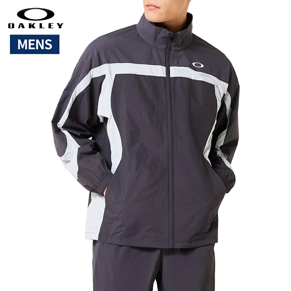 オークリー OAKLEY US規格 New Retro Wind Jacket 3.0 ニュー レトロ ウィンド ジャケット 3.0 メンズ グレー 灰色 スポーツ トレーニング フルジップ ジャケット FOA408782-01N