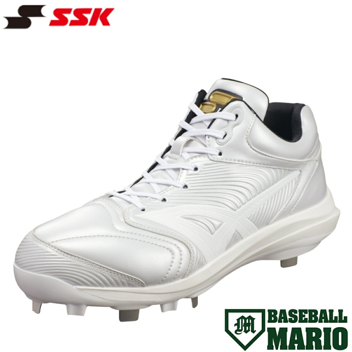 エスエスケイ SSK シューズ袋付き proedge プロエッジ RG-LW2 金具スパイク 高校野球対応モデル 一般 リグアップ RIGUP ホワイト 白 ベースボールマリオ 野球 スパイク シューズ ESF3262RLW