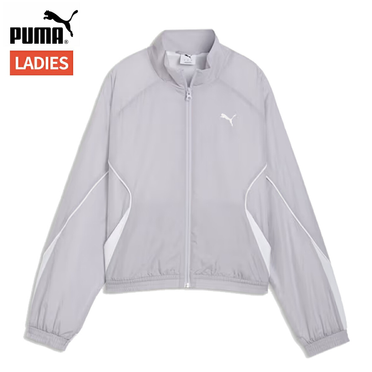 プーマ PUMA スポーツ リラックスド ウーブン FZ ジャケット レディース シルバー 銀 スポーツ フィットネス フルジップ ジャケット 694101-82