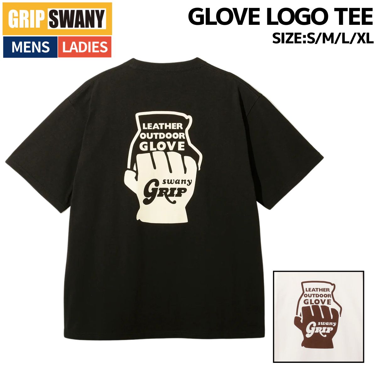 グリップスワニー GRIP SWANY GLOVE LOGO TEE グローブロゴティー メンズ レディース ユニセックス ブラック ホワイト カジュアル 半袖 Tシャツ アウトドア コットン GSMCT-117