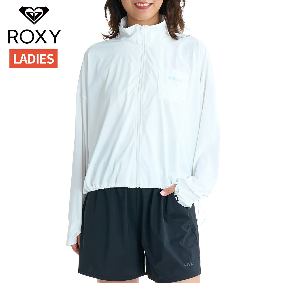 ロキシー ROXY AUROLA STAND オーロラ スタンド スタンドカラーラッシュガード レディース ホワイト 白 水泳 スイム 海水浴 ラッシュガード RLY261032-WHT